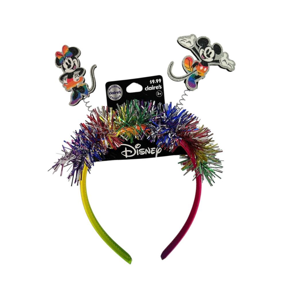 Disney Mickey and Minnie Mouse Bopper Rainbow Headband Pride New
